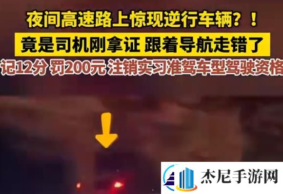 女司机深夜跟导航走，网友：导航指错路，竟直接上了高速逆行！