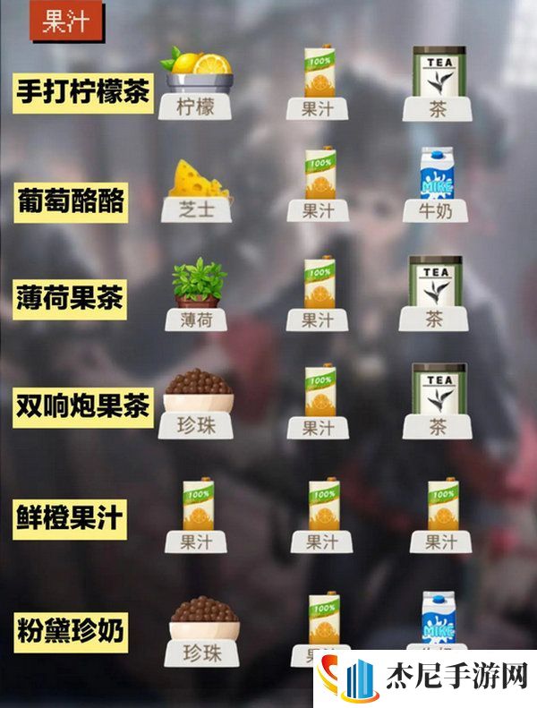 归龙潮饮品配方大全